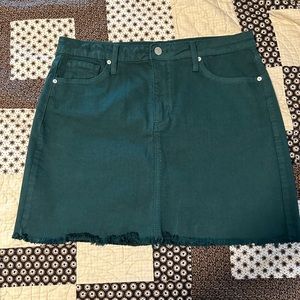 Just Black Frayed Denim Mini-Skirt | Green